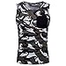 Produktbild Tank Top Herren Sonnena Männer Casual T-Shirt Camouflage Drucken O Hals Coole Sommer Tops Ärmelloses Vest Bluse Achselshirt Tankshirt Muskelshirt Unterhemden Tanktops Sport Fitness Shirts (L, Gut Grau)