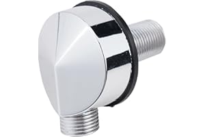 SISINKAL Raccord coudé pour salle de bain - Fixation murale - Finition chromée - Avec raccord de 1,27 cm - Pour installation de tuyau de douche