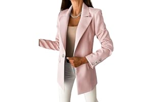 Minetom Femmes Chic Vestes de Tailleur Blazer Bureau Business Jacket Manche Longue Manteau Casual Slim Élégant Petite Costume Automne Printemps