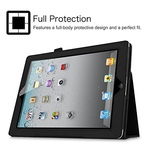 Fintie iPad 2 / 3 / 4 Hülle Case – Folio Slim Fit Kunstleder Schutzhülle Cover Tasche Etui mit Auto Schlaf / Wach Funktion für Apple iPad 2 / iPad 3 / iPad 4, Schwarz - 6