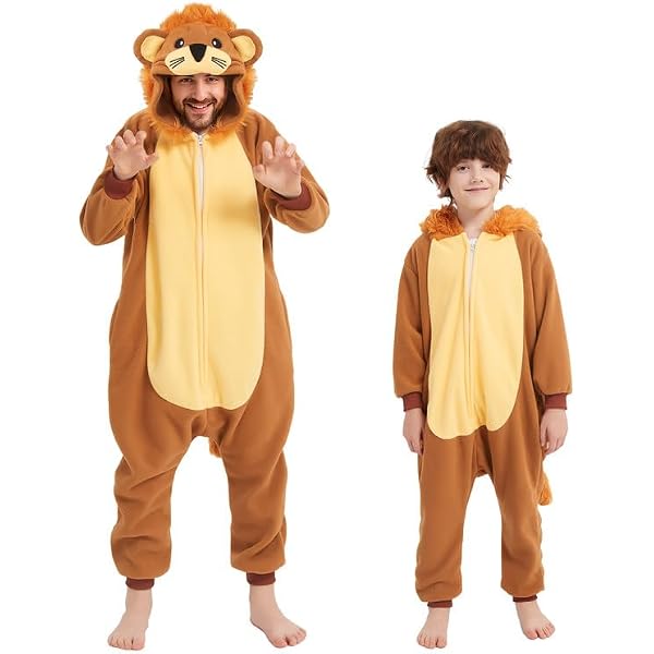 COSTUME CARNEVALE LEONESSA 12/18 MESI VESTITO COMPLETO TUTA CON CAPUCCIO E CODA ZIP CENTRALE SIMBA IL RE LEONE NO ACCESS - Parole e Pensieri