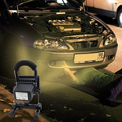 LIVHÒ | 10W Scheinwerfer, tragbare LED Flutlicht (schwarz) / Aufladbare und Wasserdicht IP65. Licht für Baustelle, Hausbau, Campingplatze, Fischerei, Sicherheitlicht usw. - 6