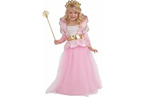 Rubies Prinsessa Glittrande kostym för flickor, prinsessdräkter, klänning med bä och tiara, rosa, för fester, gåvor, födel