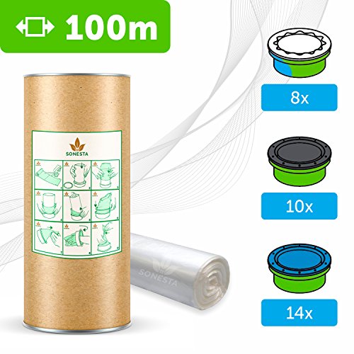 100 M - ECO Recarga compatible Sangenic Tommee Tippee | Angelcare para pañales | equivalente 8 cajitas Sangenic | 14 Angelcare | Producido en Europa + rollo de cartón para rellenar fácil