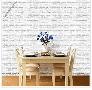 Wallgenics PVC Self Adhesive Warm Decoration 3D Modern Wooden Style Background Wall Poster White (333 x 45 cm)