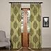Produktbild Halben Preis Drapes jqch-201302–84 MAGDELENA Kunstseide-Jacquard Vorhang, schwarz & Cognac, 50 x 84, Mantis Green, 50 X 96