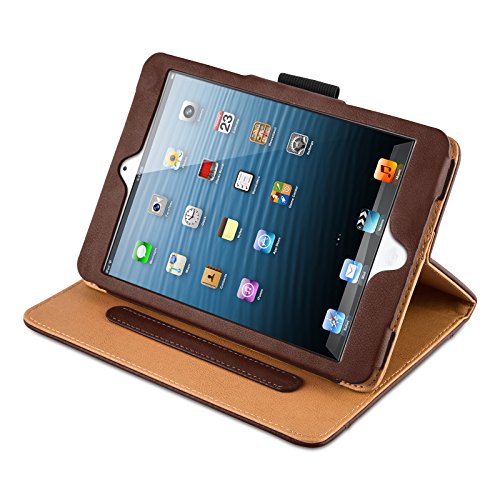 iPad Mini Hülle – JAMMYLIZARD Ledertasche Smart Cover mit Standfunktion für iPad Mini 4. 3. 2. & 1. Generation, BRAUN & HONIG, [MIT STIFT-HALTER] - 2
