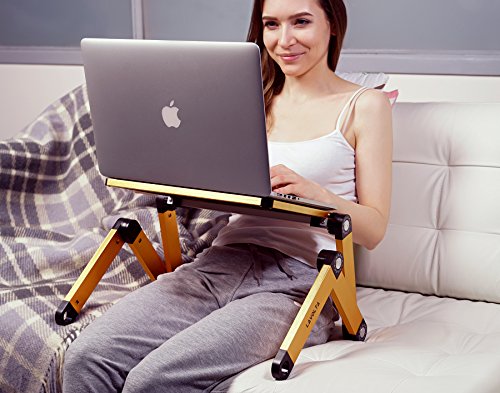 Lavolta Verstellbarer Laptoptisch fürs Bett (zusammenklappbar, mit 2 Kühlern) – yellow - 4
