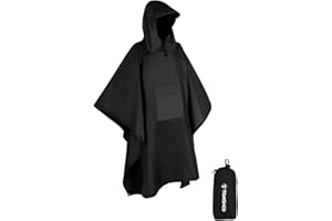 TOMSHOO Rain Poncho, Raincoat, Waterproof Camping Tent, Tarpaulin, 3-in-1 Multifunctional rain Cover for Hunting, Camping, Hiking and Cycling