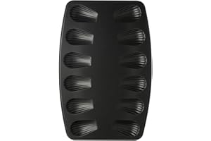 ‎ZENKER Zenker 7541 Madeleines Backblech, Backform mit Antihaftbeschichtung für 12 Bärentatzen, Form in,schwarz für kleine kleine Snacks (Kuchenform: ca. 390x260x10 mm), Menge: 1 Stück