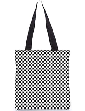 Snoogg Abstraktes Schachbrett-Muster-Einkaufstasche 13,5 X 15 In