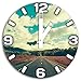 Produktbild On the Road, Design Wanduhr aus Alu Dibond zum Aufhängen, 30 cm Durchmesser, breite Zeiger, schöne und moderne Wand Dekoration, mit qualitativem Quartz Uhrwerk