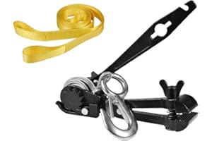 CTSC Zipline Tensioning Kit - Zipline Installation Kits for Backyard with Mini Ratchet with Winch, Cable Grip for 5mm to 12mm Lines & Protective Tree Sling - Ultimate Zip Lines Tensioner Gear