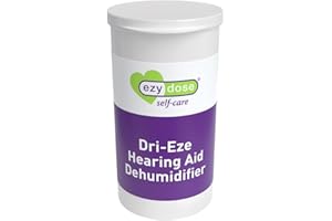EZY DOSE Dehumidifier for Hearing Aid Cleaning, Small Container for Home or Travel, Easy to Use, Everyday Cleaner, Protection Against Moisture and Sweat, BPA Free