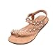 Produktbild Sandalen Damen Sommer Mit Absatz Elegant UFODB Frauen Böhmische Sandalen Flach Sandalen Wohnungen Schuhe Strass Glitzer Outdoorsandalen Clip Toe Tanzschuhe