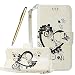 Produktbild Motorola Moto G4 Lederhülle, Motorola G4 Plus Ledertasche, Vanlog® Brieftasche Bookstyle Handytasche für Lenovo Moto G4/Moto G4 Plus Leder Etui Herzform Motiv Design Tasche Leder Schale mit Standfunktion Schutzhülle Flip Case Wallet Cover inklusive Touchstift Weiß