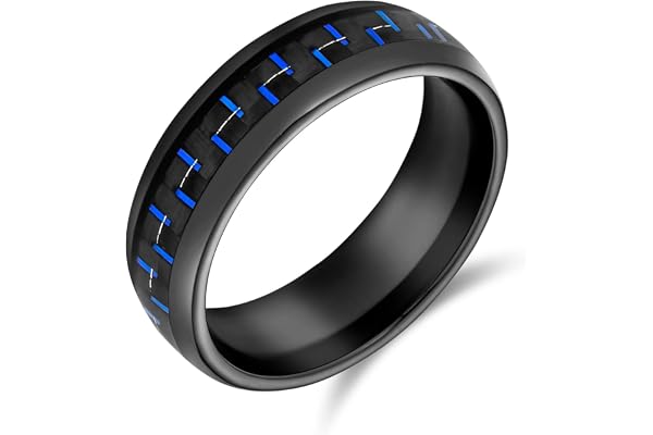 Bague De Mariage En Titane Pour Couples Avec Incrustation D'Opale Bleue Simulée Personnalisable Unisexe Pour Hommes Et Femmes Ton Argent 8Mm Personnalisable