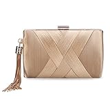 bolso fiesta dorado ★ [Capacidad suficiente] Dimensiones aproximadas: 6,69 * 2,75 * 4,13 pulgadas Almacenamiento grande para su teléfono (FIT iPhone 7 plus, Samsung Note 5 u otro teléfono móvil de gran tamaño) lápiz labial, efectivo y tarjetas de crédito, y otros artículos pequeños, bolsillo interior