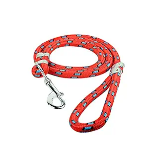 Pet Needs Durable Nylon Rope Training Leash for Medium & Large Sized Dogs, with Strong Brass Hook (Large-25MM, Red)