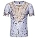 Produktbild Basic T-Shirt Herren Bluse Sommer Sonnena Slim Männer Top Casual Bluse Afrikanisch Totem Drucken Tanktop O Hals Pullover Kurzarm Kleidung Sportbekleidung Kurzärmeliges für Herren Hite/Schwarz/Rot (XL, Hite)