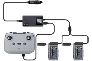 LIGUORUI Caricabatteria da auto veloce per DJI Mavic AIR 2 / AIR 2S Display digitale Caricabatteria da auto Accessori per droni Porta USB Telecomando