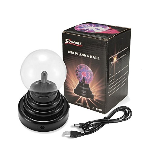 SOLMORE Plasmakugel Plasma Ball Kugel Blitze Magische Lampe USB Licht für Kinder Kindergeburtstag Spielzeug Disco Party Dekoration Geschenk Schreibtisch - 8