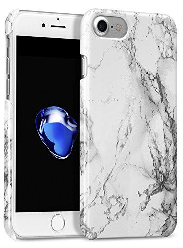 iPhone 7 Case, iPhone 8 Case, GMYLE Hard Case Cover Glossy for Apple iPhone 7 & 8 - [White Marble] Ultra Slim Hard Back Cover Case