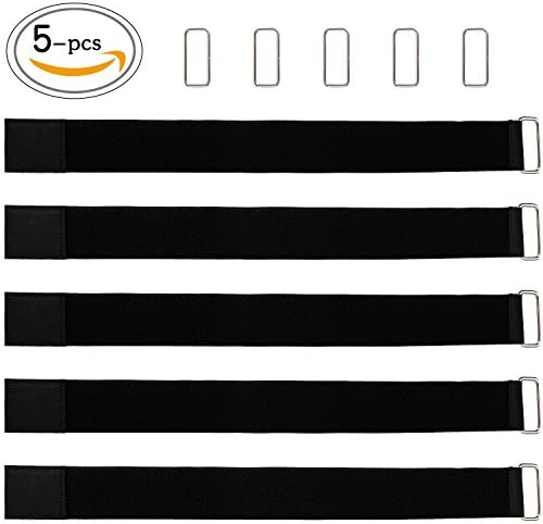 Homvan 5 Pack Adjustable Strap Velcro for Hoverboard Kart Books Box Travel Luggage Bag with 5 Extal Metal Buckle
