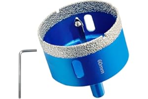 Teronbeta Diamant Lochsäge 60mm mit Zentrierbohrer, Professionellen Hartgelötet Diamant Kernlochbohrer für Fliesen, Porzellan, Keramik, Glas, Quarzit, Marmor