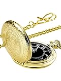 Hicarer Herren Analog Quarz Taschenuhr (Gold)