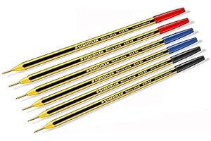 Staedtler Noris Stick Penna a Sfera, 1 mm, Set da 6 Pezzi, (Blu,Rosso,Nero)