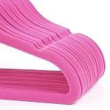 Songmics 20 Stück Kinder-Kleiderbügel mit Samt überzogen, 360 Grad drehbar, Antirutsch rosa 30 cm CRF20P - 4