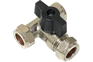HEP BRINGING YOUR SPACE TO LIFE hep® 15mm Large Bore Tee Isolation Valve Chrome Plated Full Flow with Thumb Turn Lever 1/4" Trun