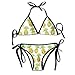 Produktbild Hipiyoled Women's Tie Side Bottom Triangle Bikini Swimsuits for Kawaii Pineapple Face with Sunglasses Flower Print