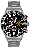 Astroavia Herren-Armbanduhr Chronograph Quarz mit Edelstahl Armband FN57S