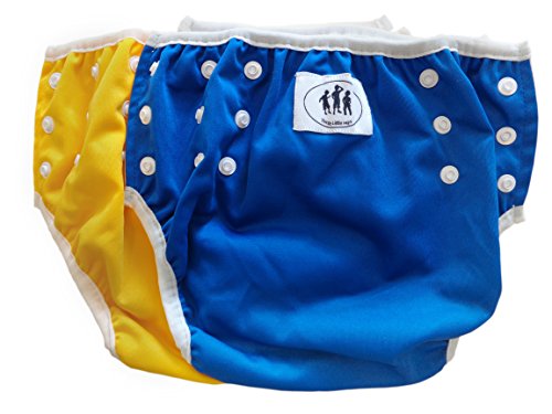Three Little Imps Set of 2 Baby Swim Nappies-1-2 year old -Green, Blue or Yellow