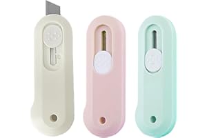 CENCERY 3 Stück Brieföffner, Kartonöffner, Mini Messer, Kartonschneider, Cuttermesser klein tragbarer Mini-Boxöffner für Zuhause, Büro, Schule (Rosa/Grün/Weiß)