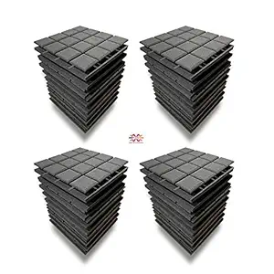 MMT Acoustix Turbo Soundproofing Acoustic Foam 36 Pcs. (1x1 Feet, Professional Charcoal)