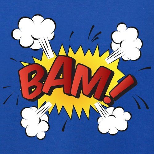 Dressdown-Superheld-Bam-Damen-T-Shirt-Royalblau-S