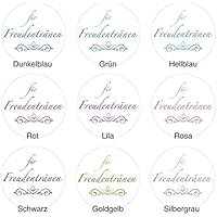 Freudentränen-Set, 24 kleine weiße Papiertüten aus Pergamentpapier, inklusive 24 Aufkleber mit Schriftzug Freudentränen und Befestigungsmöglichkeit. Made in Germany.