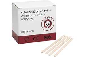 ‎COMMERLINE Commerline Einweg Kaffeestäbchen - 1000 Stk. - 14 cm Holz Rührstäbchen, Holzrührstäbe für Heiße & Kalte Getränke, Stäbchen zum Mischen von Kaffee, Einweg-Mixer für Kaffee und Coctails