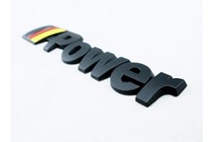 JKGROUP /// Power 3D Black Front Grille Badge Emblem Car Tuning Syling DIY Decoration M Power Performsance Tech Sport Colours, German Flag