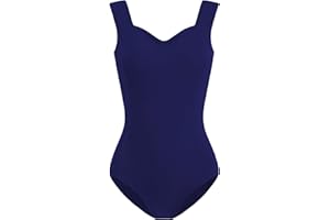 HROYL Body da Danza Classica per Donna con Cinturino Largo Scollo a V Balletto Leotard Adulto Ginnastica Dancewear, 7172