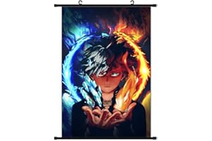 Xinchangda MHA Poster de dessin animé Midoriya Izuku/Bakugou Katsuki/Todoroki Shoto Décoration murale 60 x 40 cm