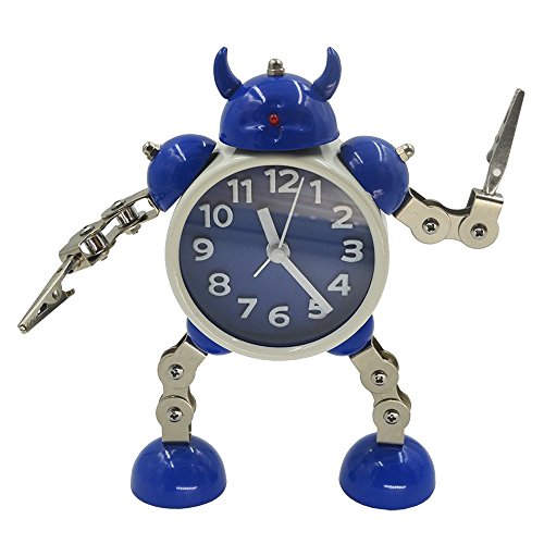 Pingenaneer Metal Robot Alarm Clock / Kids Alarm Clock Robot Wakeup