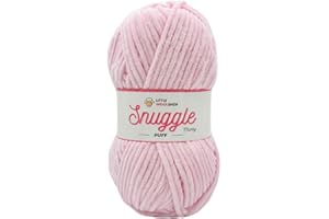 LITTLE WOOL SHOP LittleWoolShop Snuggle Puff Chunky Chenille Yarn 100g - 100% Supersoft Polyester (Cotton Candy 2F79, Single (1 Ball))