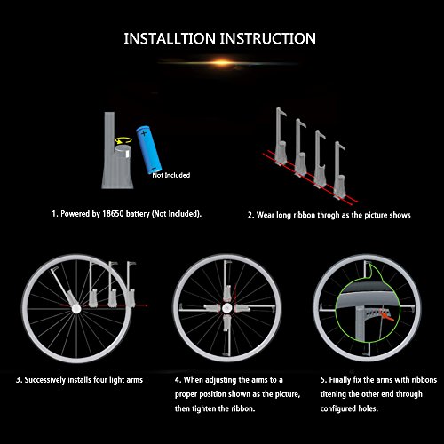 Lixada Fahrrad Smart Speiche Rad Licht/Fahrrad Rad Hub LEDs Licht, Voll Farbige/Wasserdicht/Unterstützung DIY Ihren Eigenen Text - 5