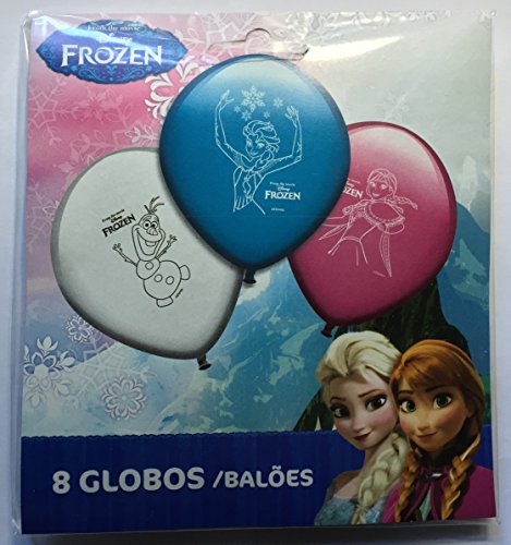 8 Luftballons * FROZEN - DIE EISKÖNIGIN * für den Kindergeburtstag oder Party // mit 75cm Umfang // Luftballon Ballons Deko Motto Kinderparty Anna Elsa Olaf