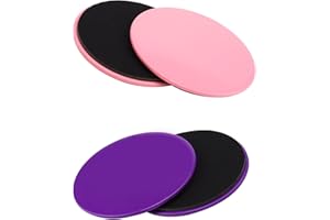 CHSEROK 4 Stück Gleitscheiben-Fitness, 17,5cm Fitness Disc Slides, Doppelseitig Kernschieber der Discs, für Fitness, Training, Yoga, für Teppich, Fliesen, Laminat, Holzboden