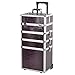 Popamazing Professional Large 4 in 1 Hairdressing Makeup Vanity Case Beauty Cosmetics Trolley (Purple Crocodile)